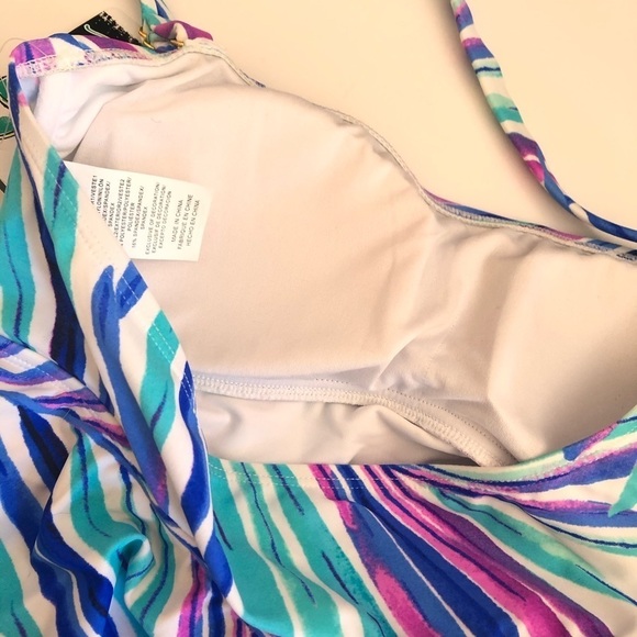 Island Escape Tiered Swim Top Ruffles Bandini Swimsuit Women’s Size 8 NEW - Picture 6 of 8